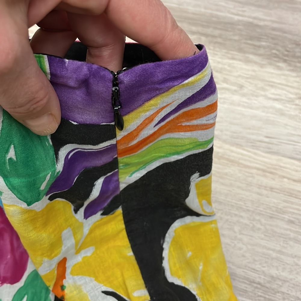 Lauren Ralph Lauren Multi-Color Floral & Leaf Print Pleated Knee Length Skirt 4P - Picture 7 of 12